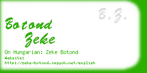 botond zeke business card
